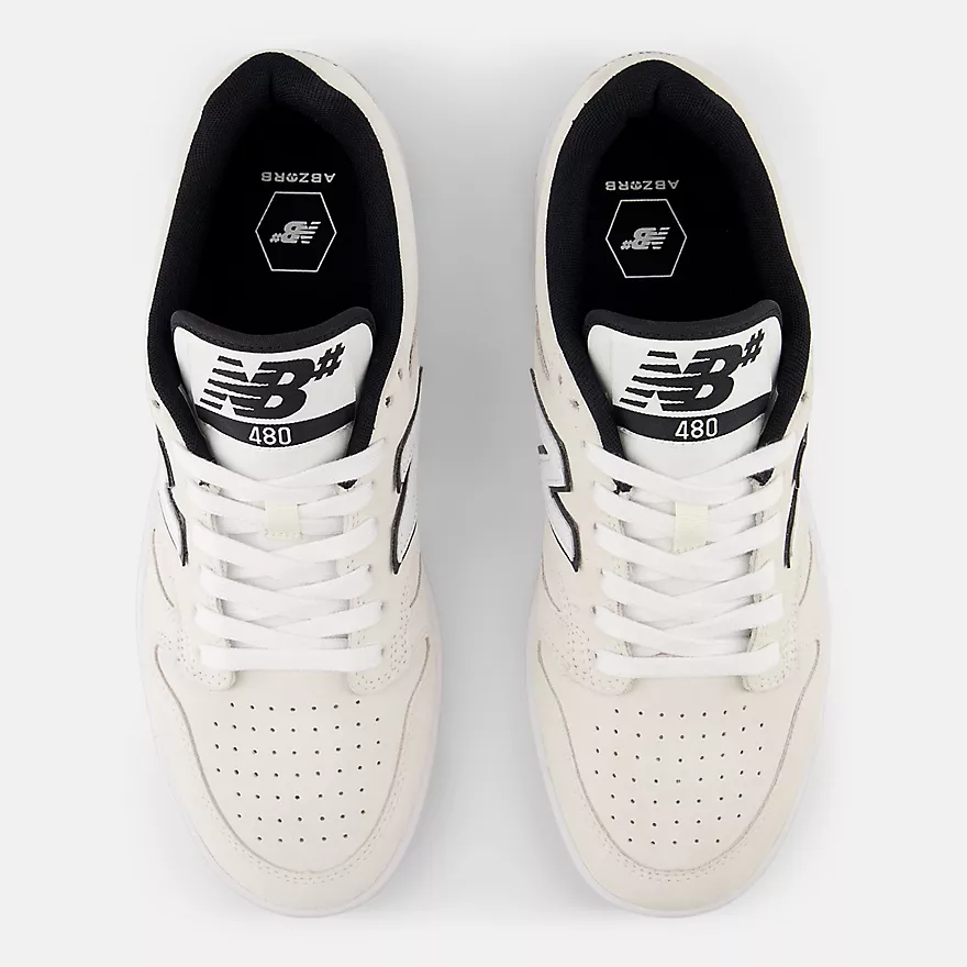 New Balance Numeric 480 Skateboard Shoes - White With Black - Image 4