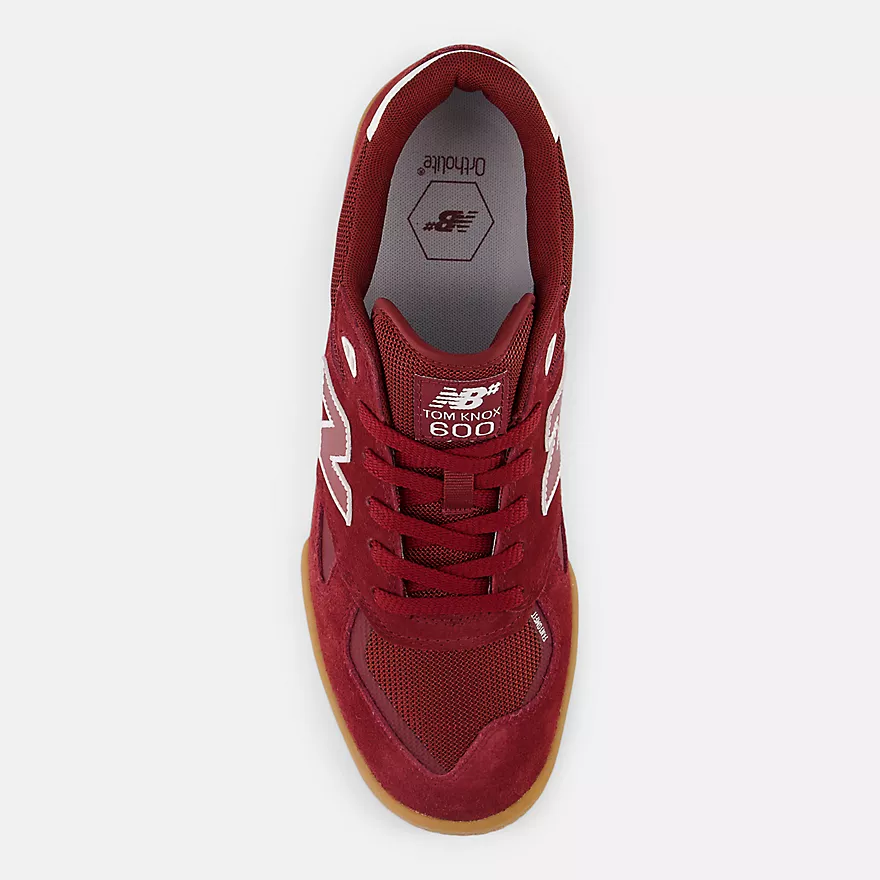 New Balance Numeric NM600 Tom Knox Skateboard Shoes - Burgundy With White - Image 4