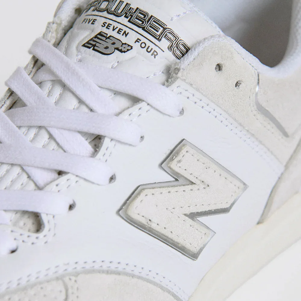 New Balance Numeric X Arrow & Beast 574 Skate Shoes - White / White - Image 4