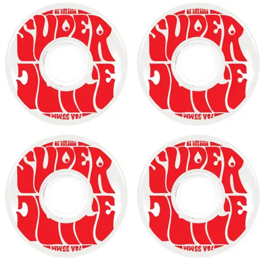 OJ Wheels Mini Super Juice 78A Skateboard Wheels White With Red Graphic- 55mm