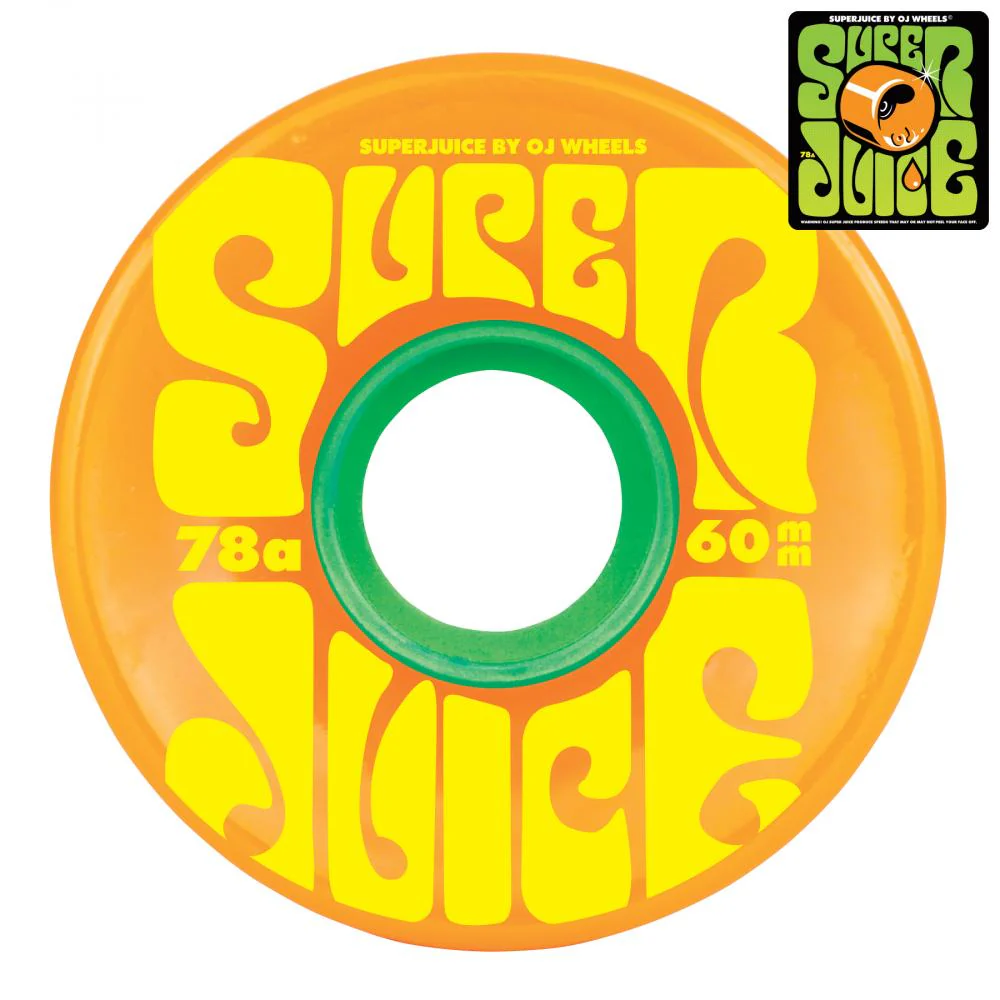 OJ Wheels Super Juice 78A Skateboard Wheels Citrus - 60mm