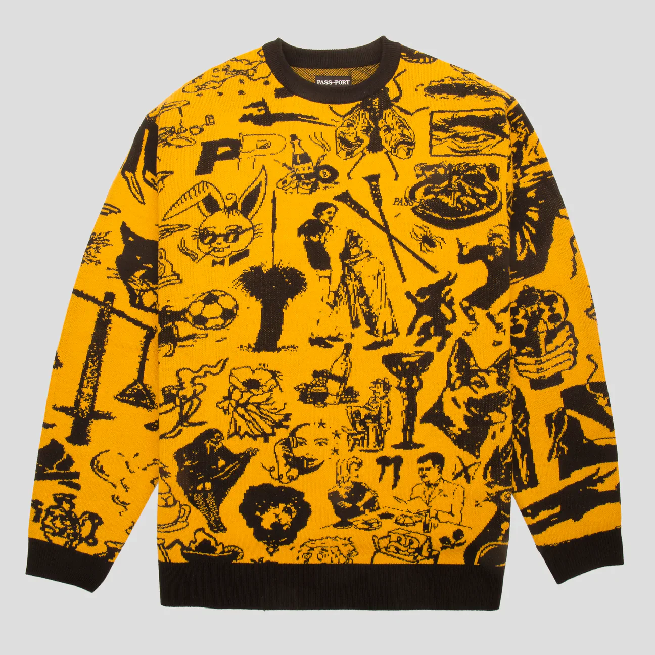 Pass-Port 11 Years Inside The Portal Knitted Sweater Gold/Black