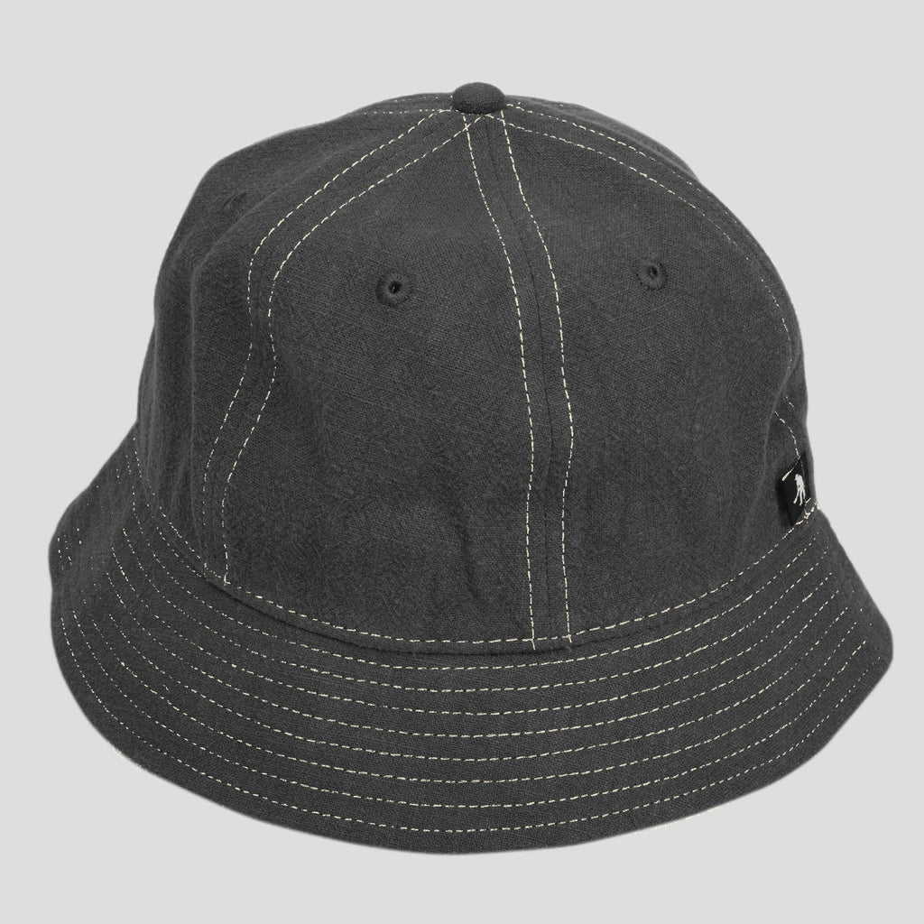 Pass-Port Linen 6 Panel Bucket Hat - Tar