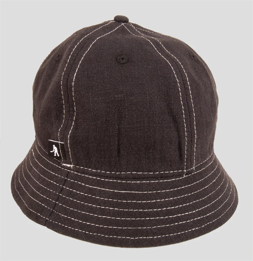 Pass-Port Linen 6 Panel Bucket Hat - Tar - Image 2