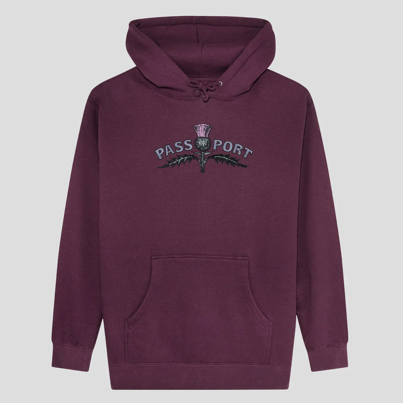 Pass~Port Thistle Embroidery Hoodie - Berry
