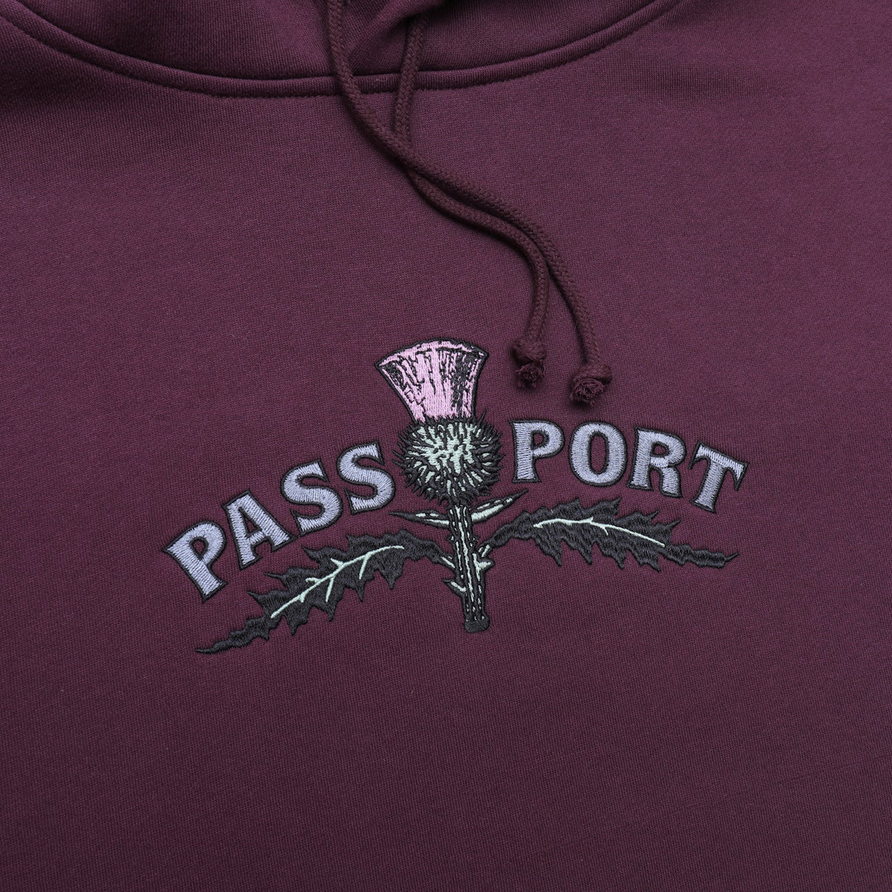 Pass~Port Thistle Embroidery Hoodie - Berry - Image 2