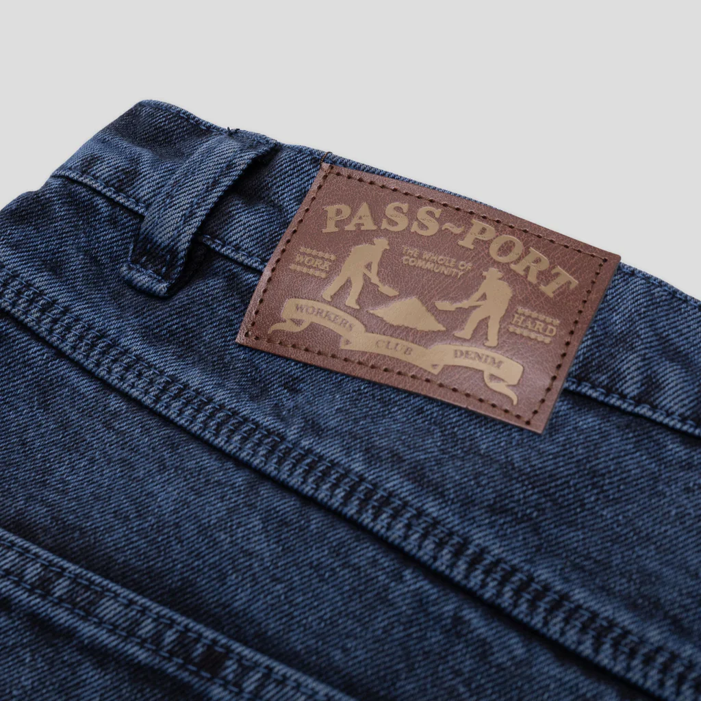 Pass~Port Workers Club Denim Shorts - Over Dye Navy - Image 3