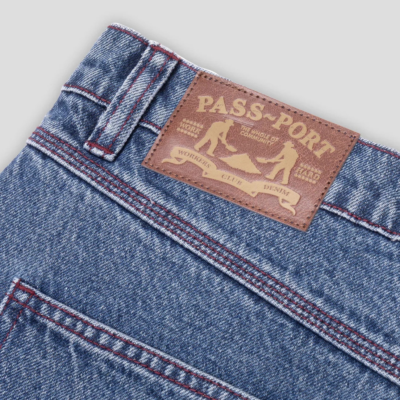Pass~Port Workers Club Denim Shorts - Washed Dark Indigo - Image 2