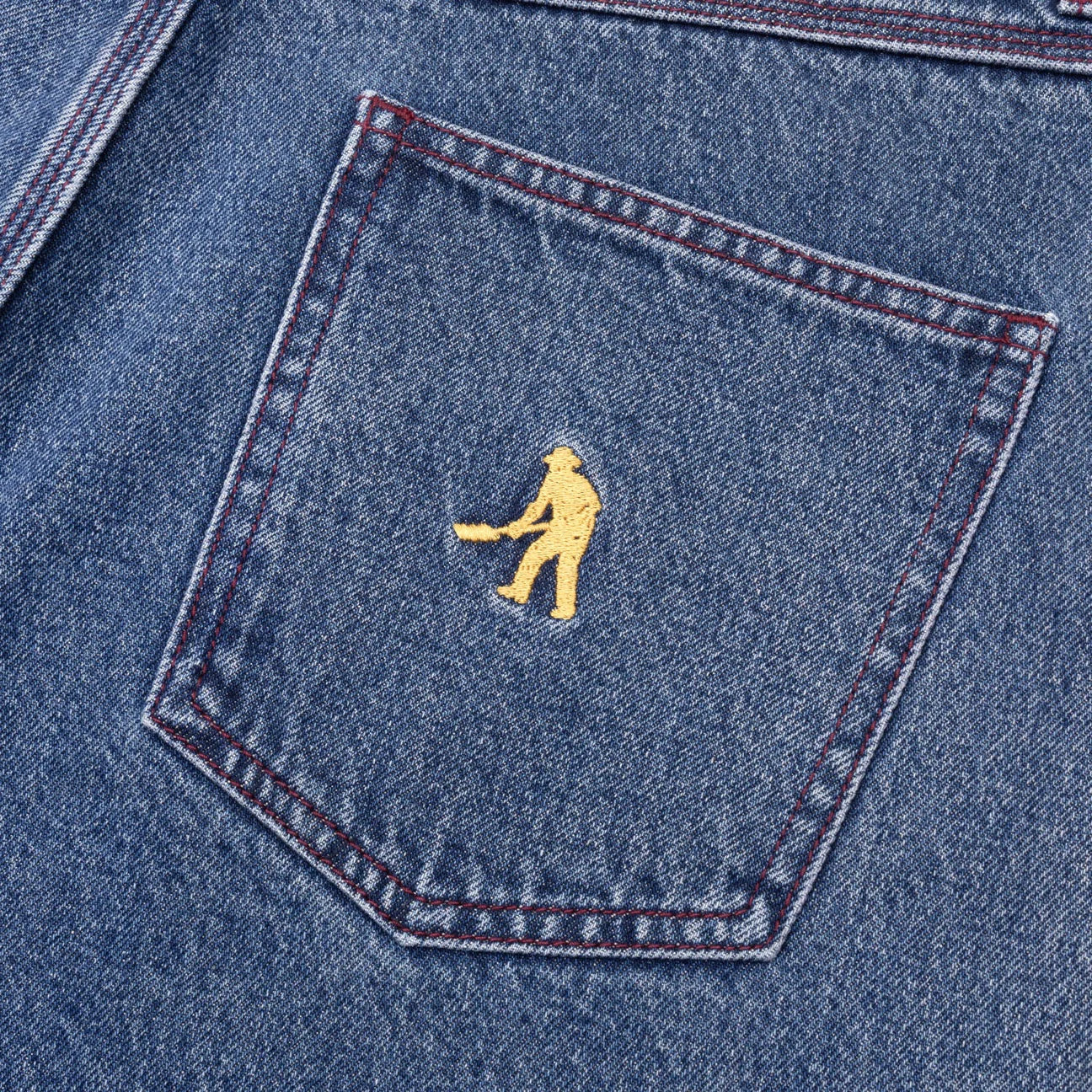 Pass~Port Workers Club Denim Shorts - Washed Dark Indigo - Image 3