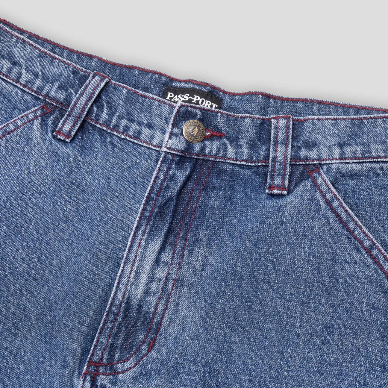 Pass~Port Workers Club Denim Shorts - Washed Dark Indigo - Image 4