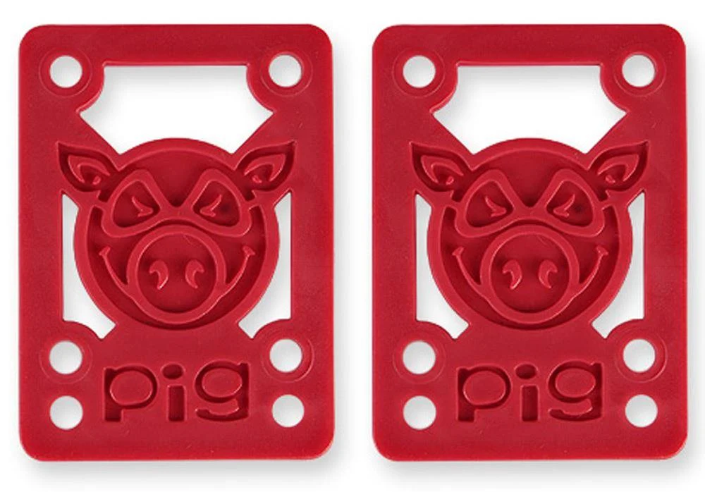 Pig Wheels Soft Skateboard Shock Pads 1/8" - Red
