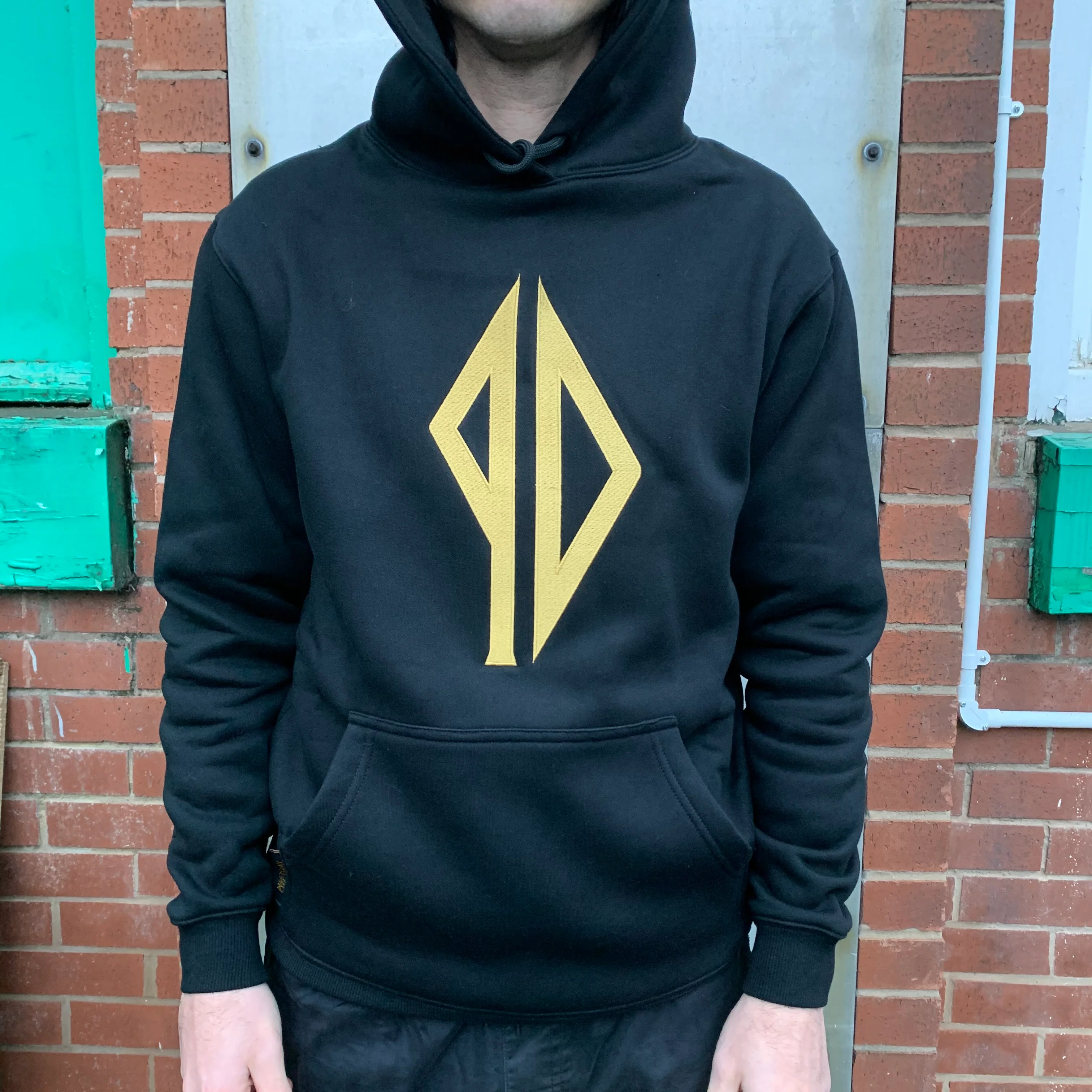 Piss Drunx Embroidered Logo Hood - Black/Gold - Image 2