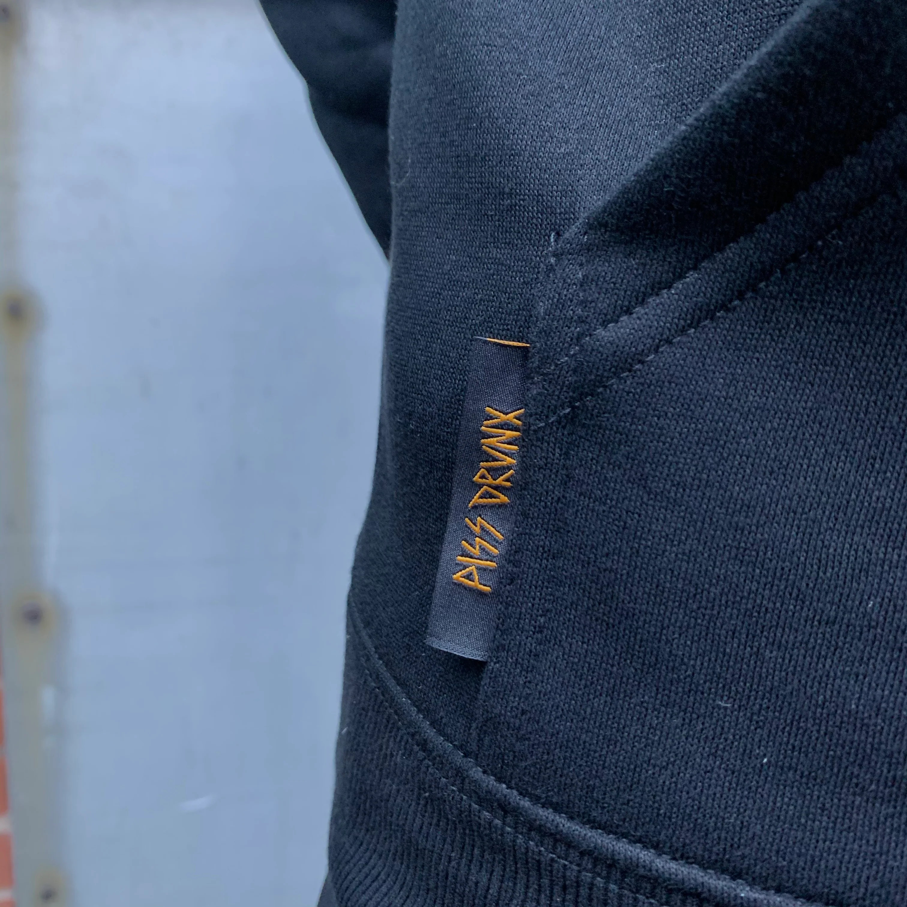 Piss Drunx Embroidered Logo Hood - Black/Gold - Image 4