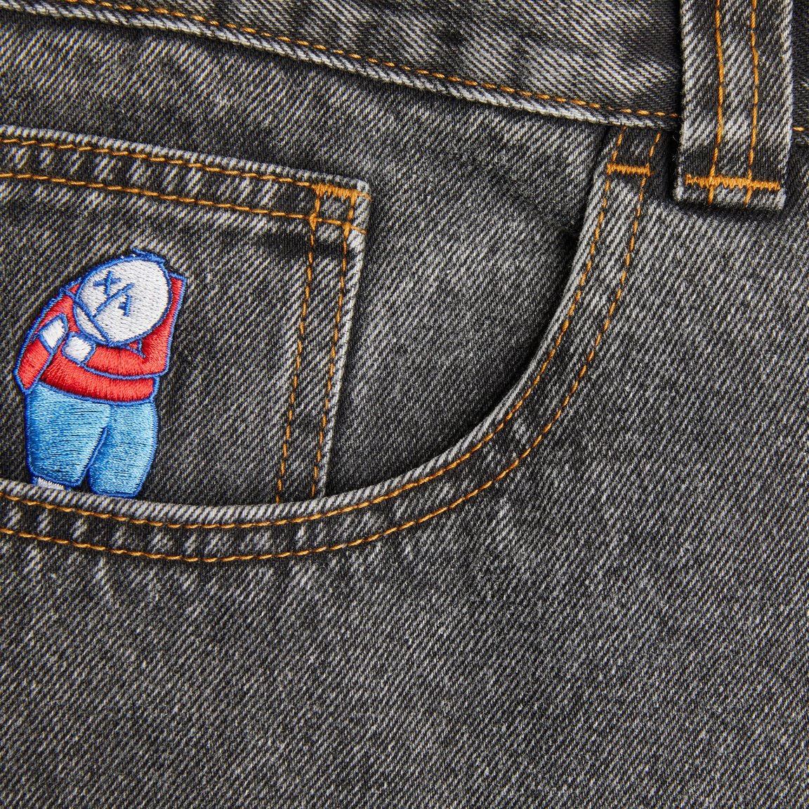 Polar Skate Co Big Boy Pants Washed Black Denim - Image 4