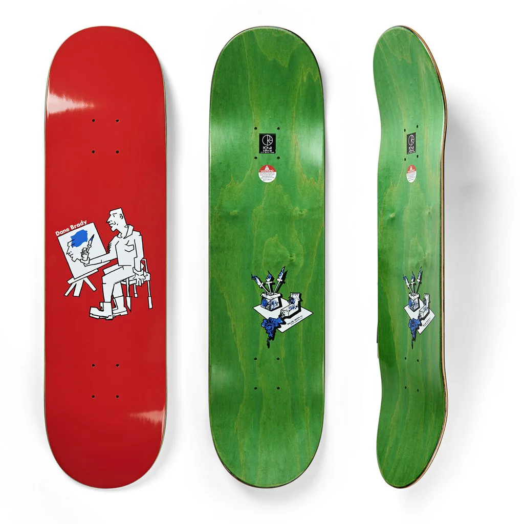 Polar Skate Co Dane Brady Painter Skateboard Deck Red - 8.00 - Image 2