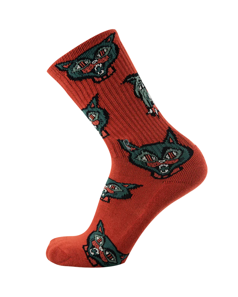 Psockadelic Cat Dog Socks - Burnt Orange