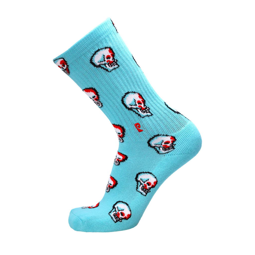 Psockadelic Skulls Socks - Blue
