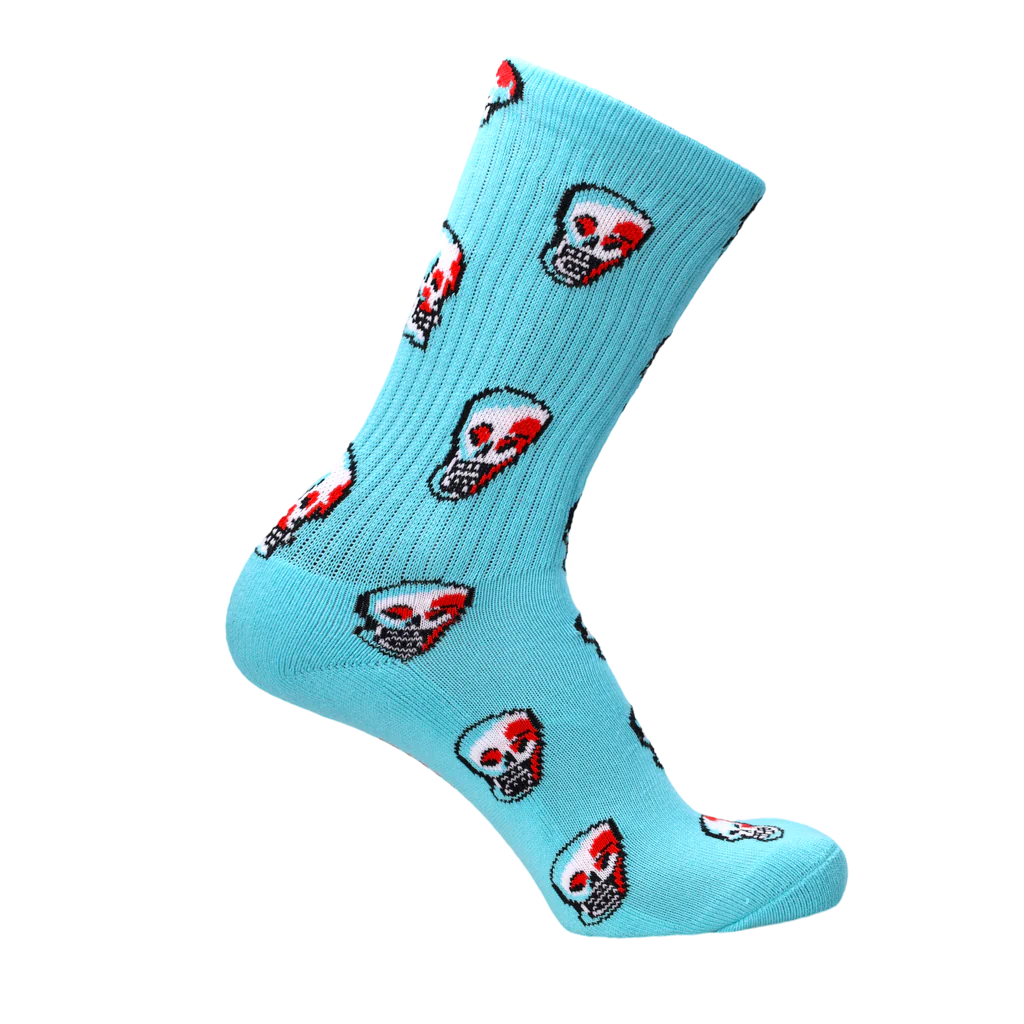 Psockadelic Skulls Socks - Blue - Image 2