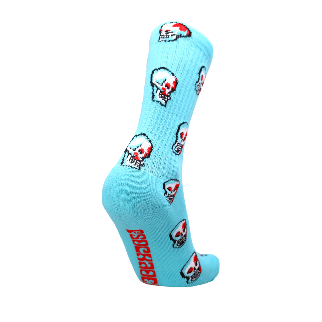 Psockadelic Skulls Socks - Blue - Image 3