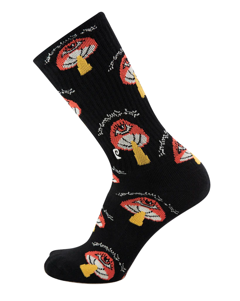 Psockadelic Tuff Shroom Socks - Black