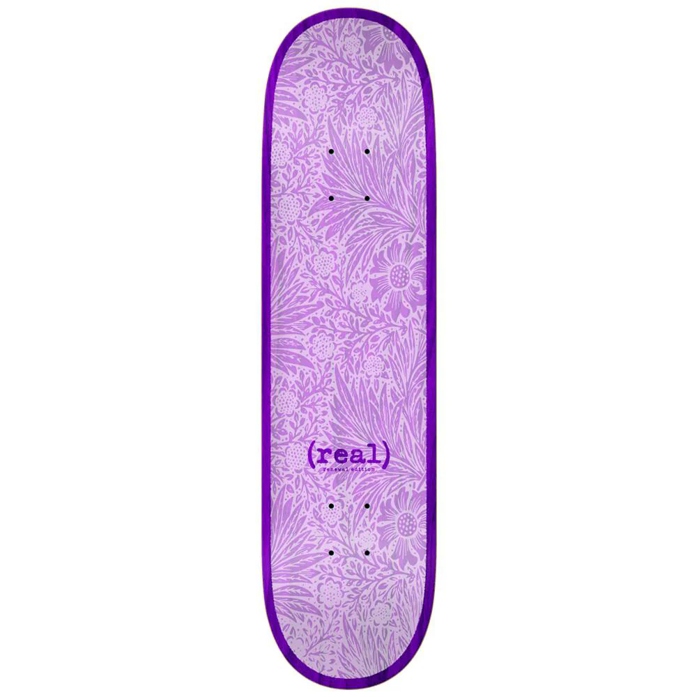 Real Skateboards Flowers Renewal Purple Skateboard Deck - 8.5