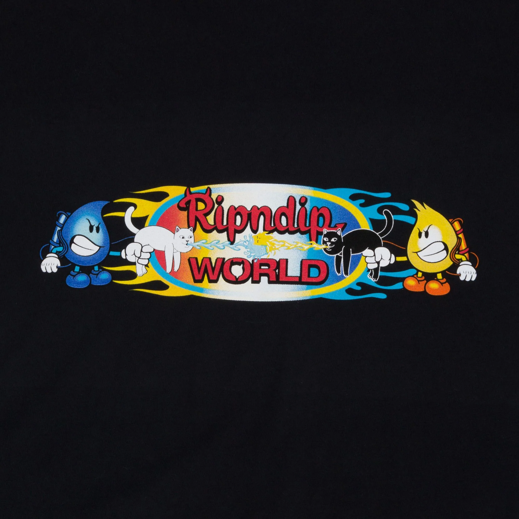 Rip N Dip x World Industries Water Nerm & Flame Jerm Tee - Vintage Black - Image 2
