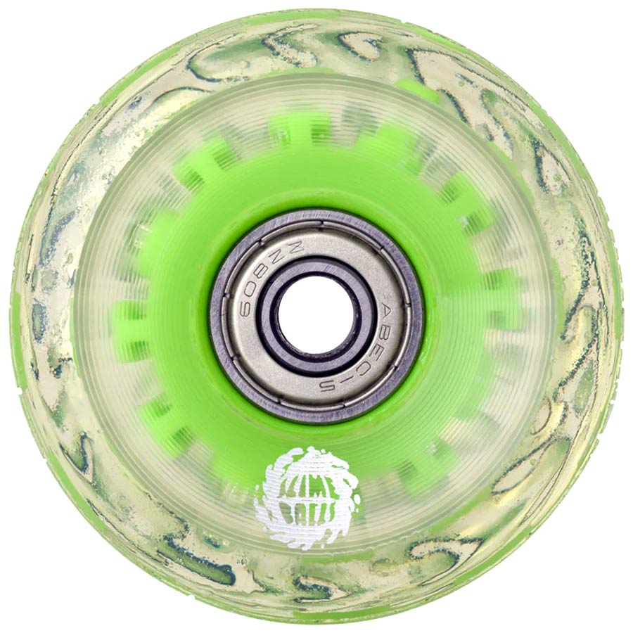 Santa Cruz Slime Balls Wheels & Bearings OG Slime Light Ups 60mm 78a - Green / Clear - Image 4
