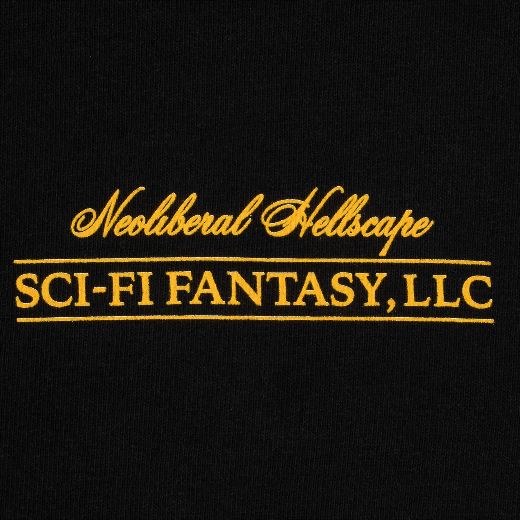 Sci-Fi Fantasy Neoliberal Tee - Black - Image 3