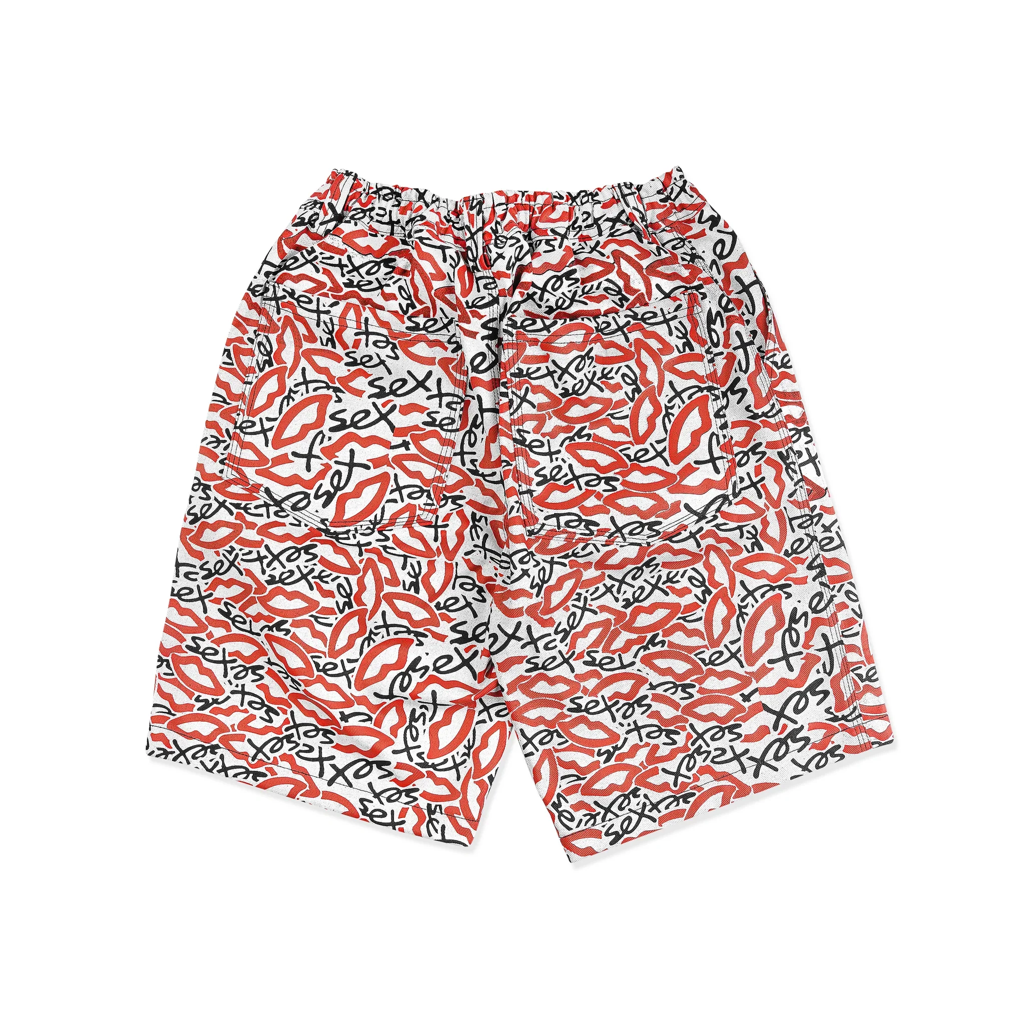 Sex Skateboards Camo Baggy Fit Denim Shorts - White - Image 2