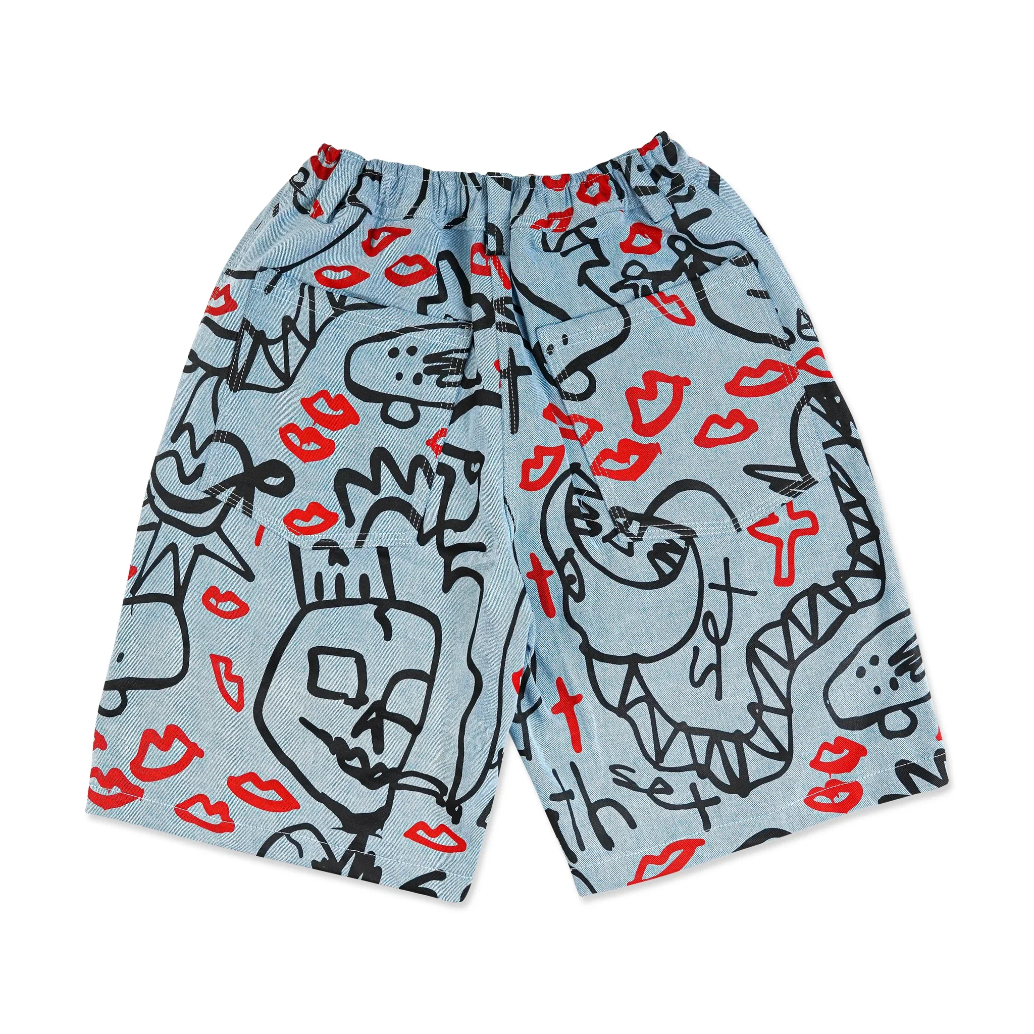 Sex Skateboards Luigis Baggy Fit Denim Shorts - Blue - Image 2