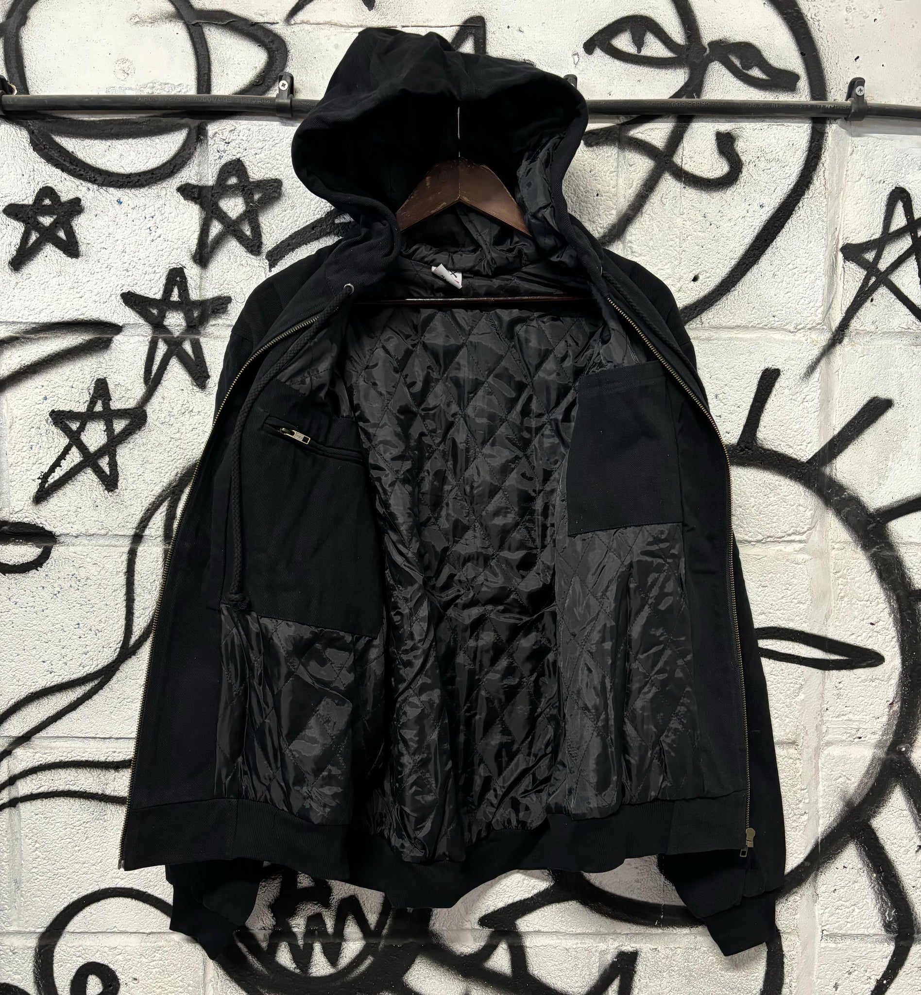 Sex Skateboards Mini Logo Embroidered Denim Coat - Black - Image 2
