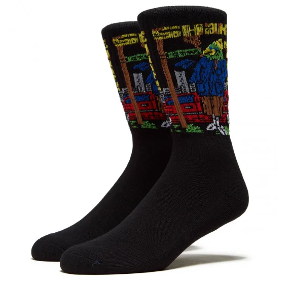 Shake Junt "What's my Name?" Socks - Black/Green/Yellow
