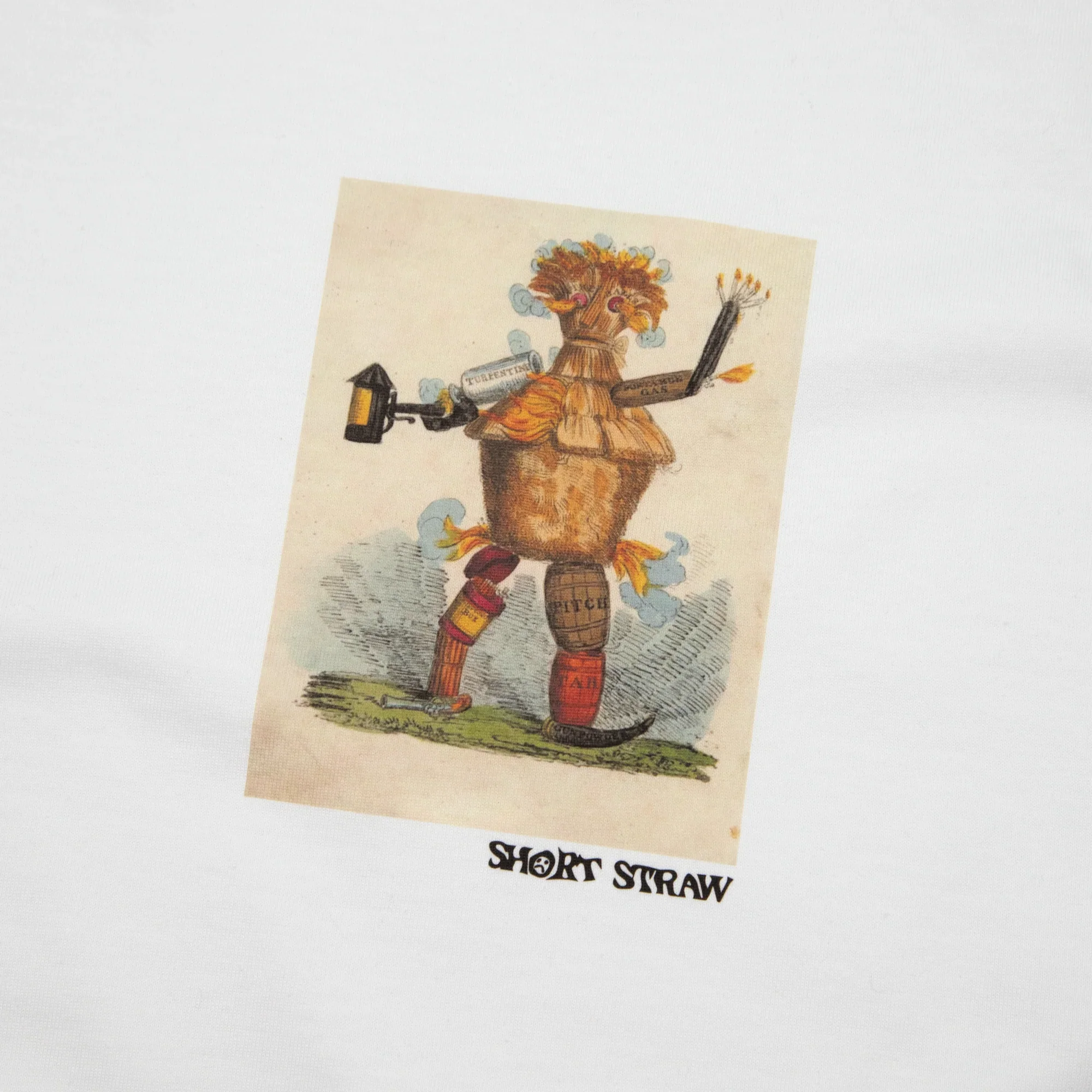 Short Straw Swing Heavy T-Shirt - White - Image 2