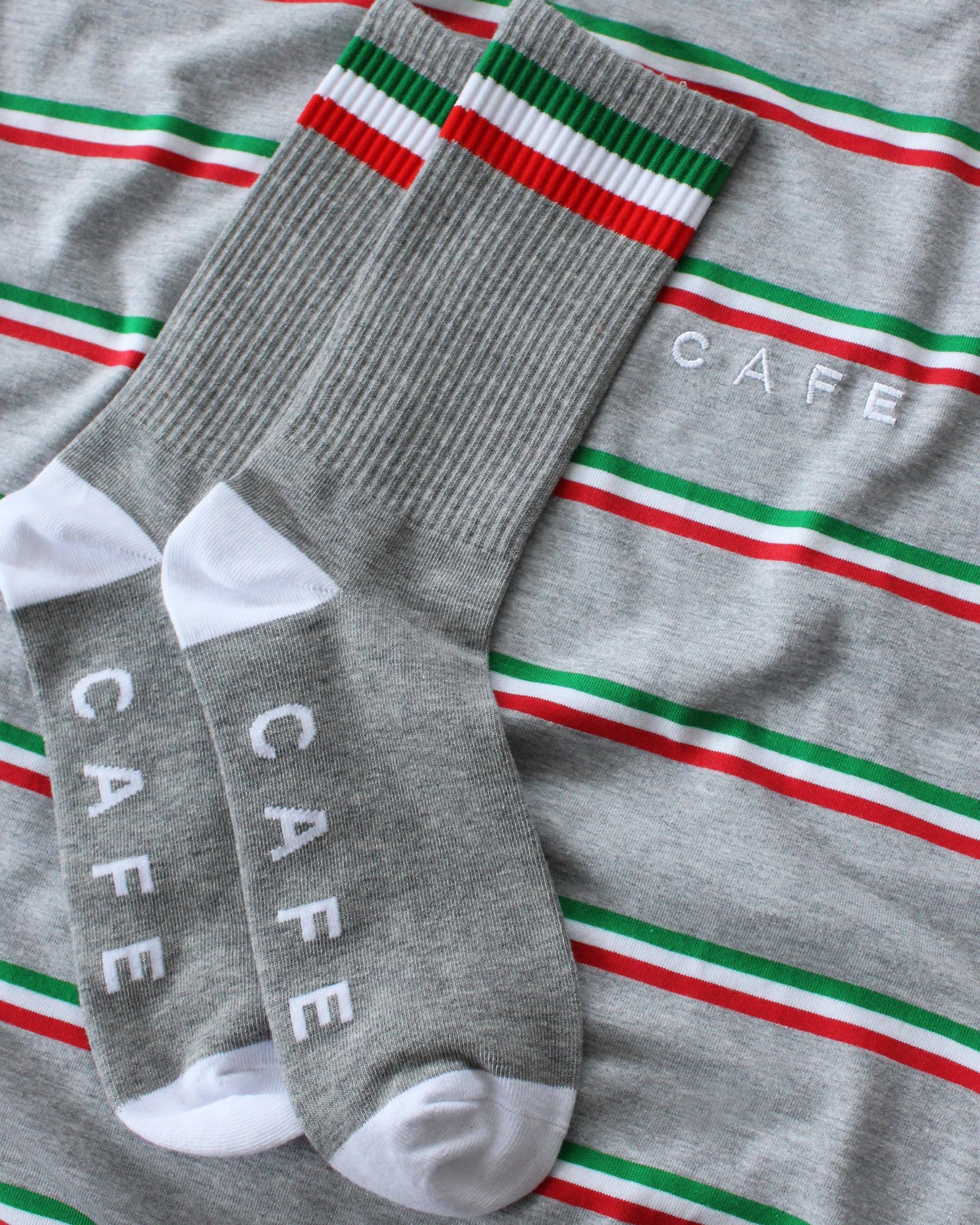 Skateboard Cafe Stripe Socks Heather / Green - Image 2