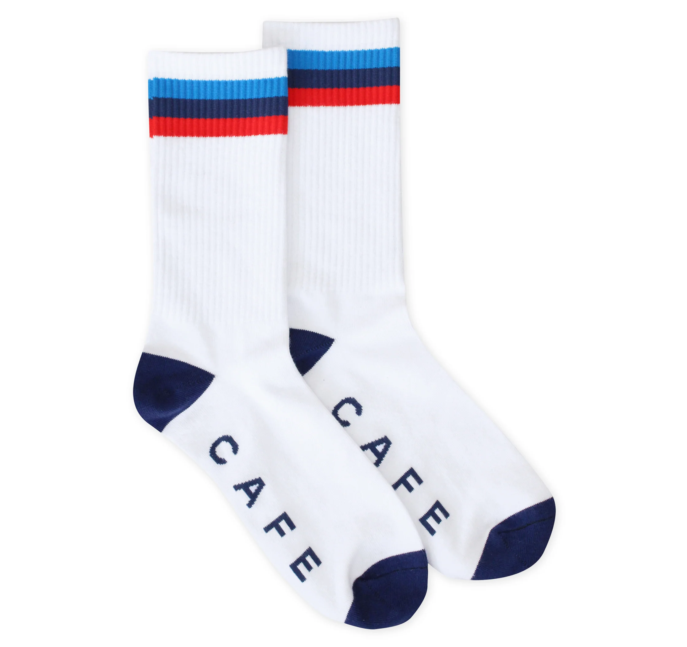 Skateboard Cafe Stripe Socks White/ Royal