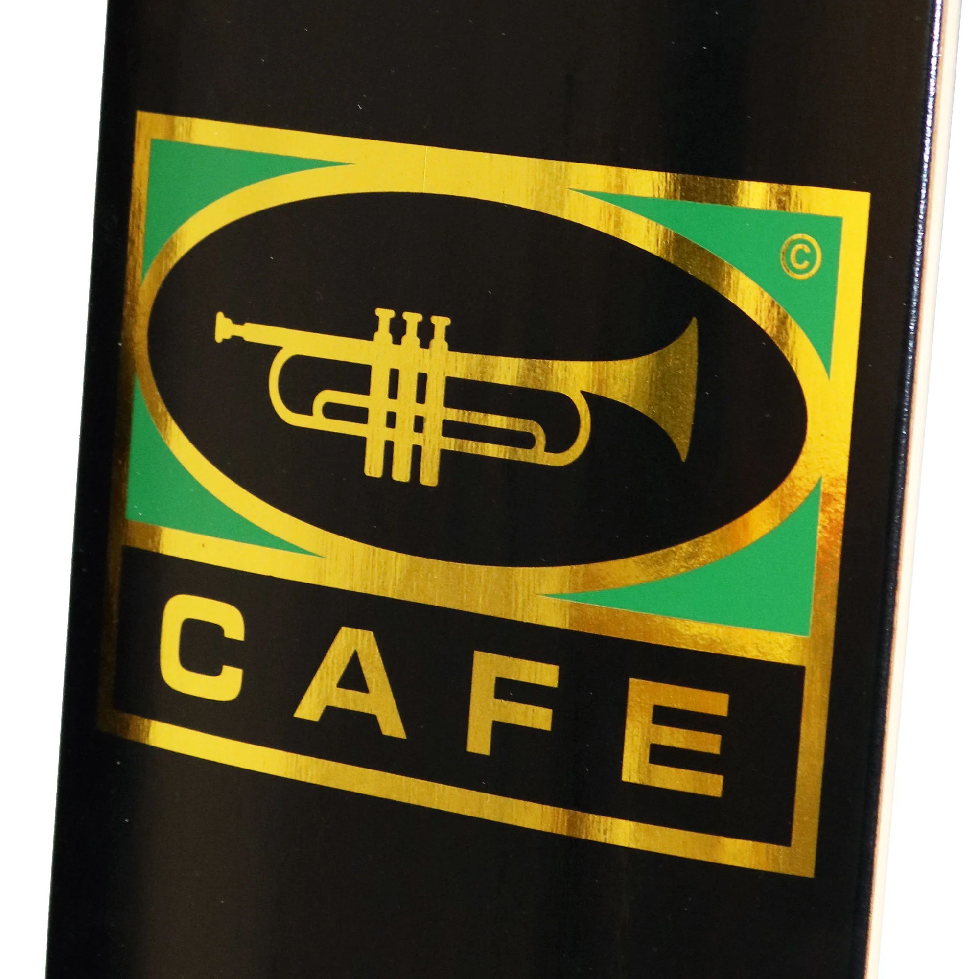 Skateboard Cafe Trumpet Logo Skateboard Deck Black/Gold - 8.25 - Image 2