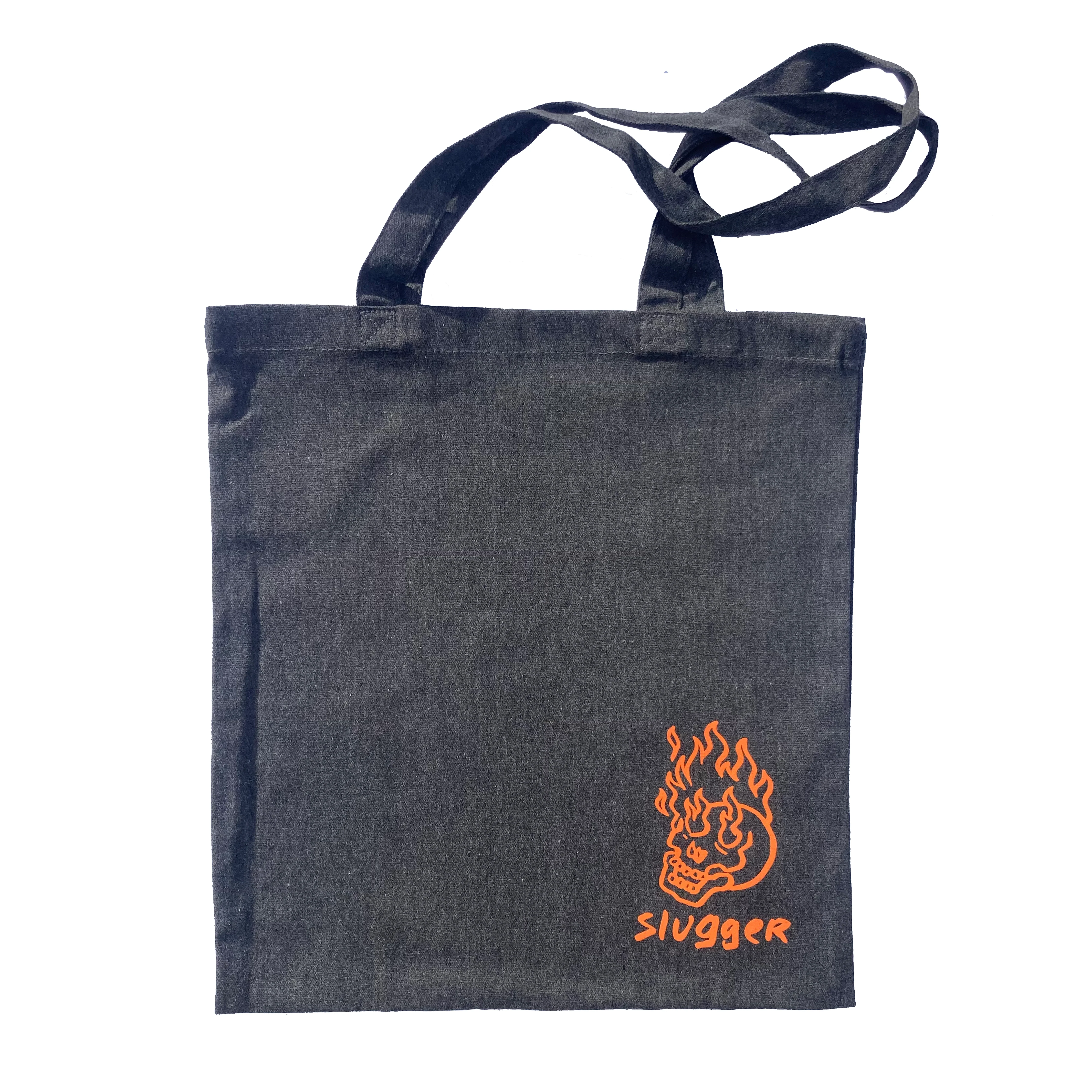 Slugger - Flaming Skull Tote Bag - Grey