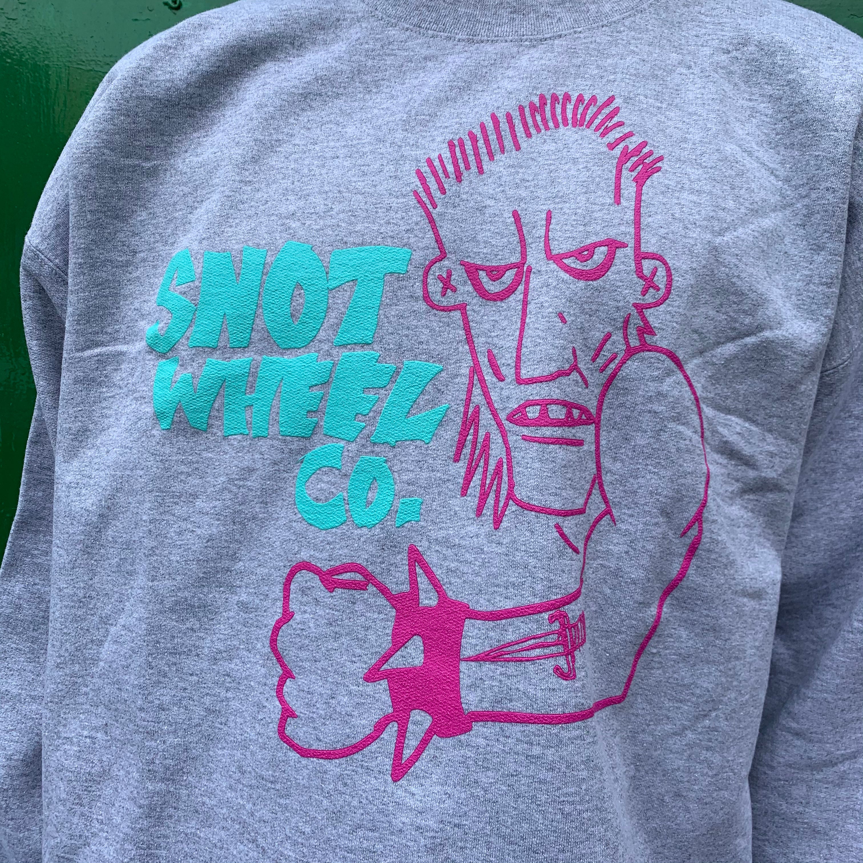 Snot Wheel Co Crew Neck Sweatshirt - Grey - Image 3
