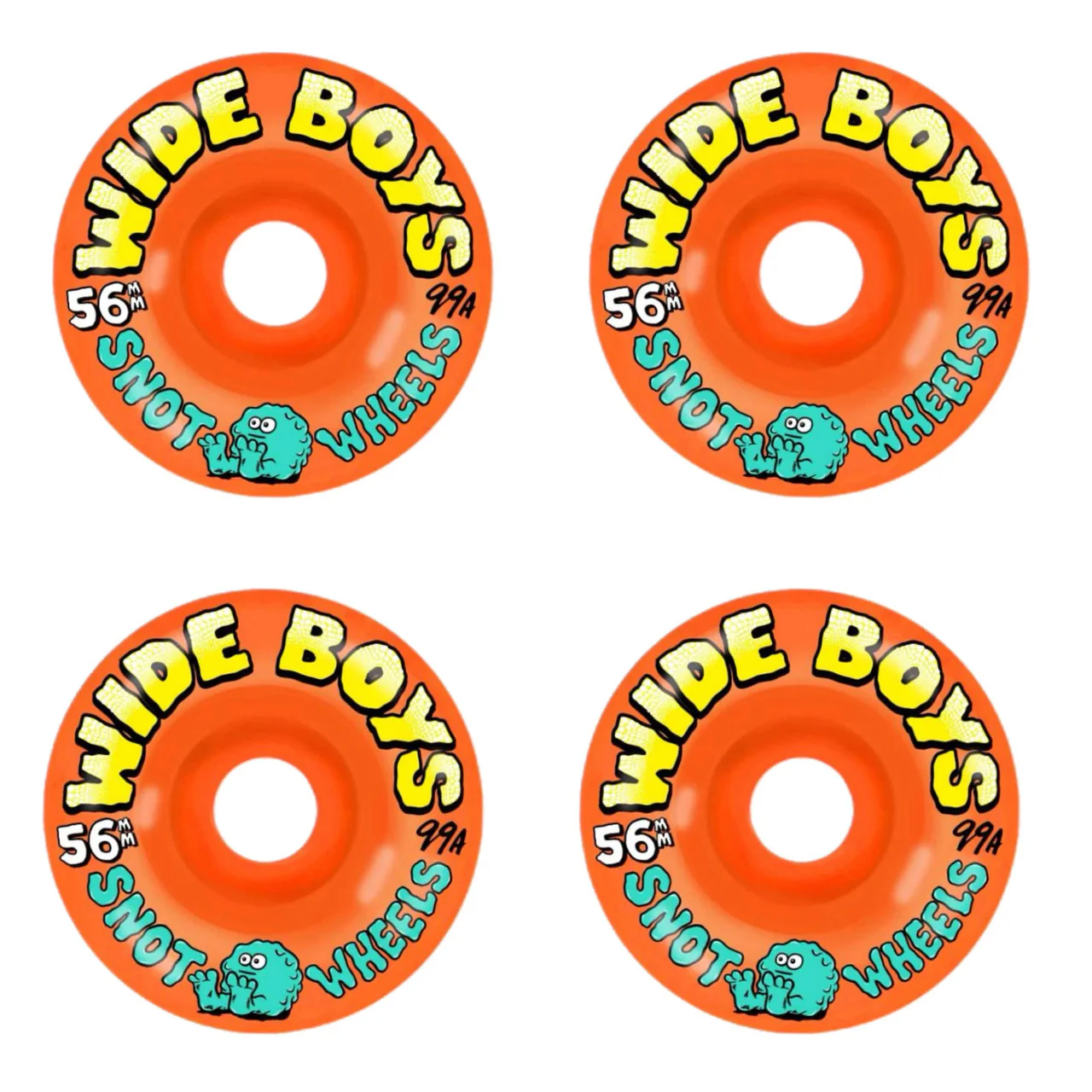 Snot Wheel Co Wide Boys Wheels 56mm 99A Orange