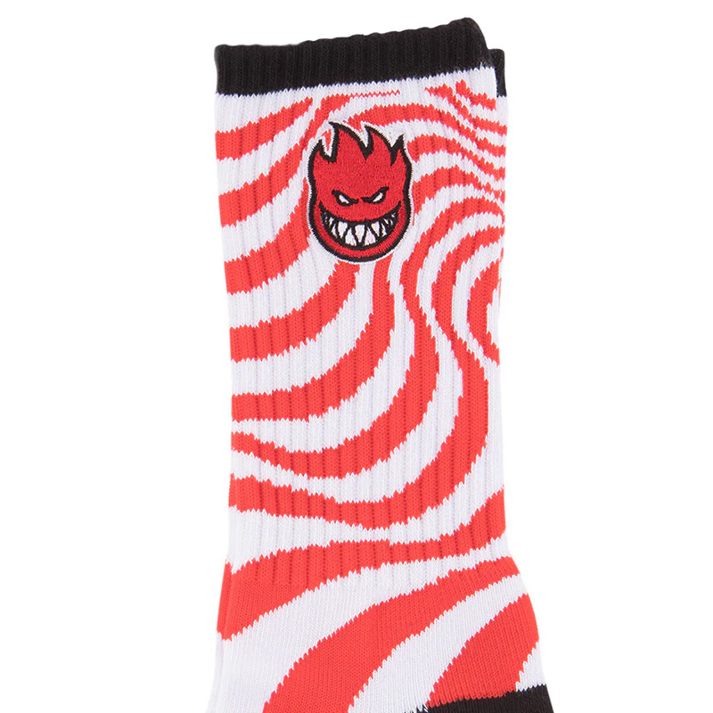 Spitfire Bighead fill Emb Swirl Socks - White/Red (pair) - Image 2