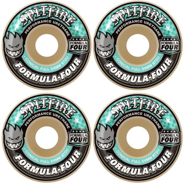 Spitfire Formula Four 97 Conical Full Skateboard Wheels (Natural) - 56mm