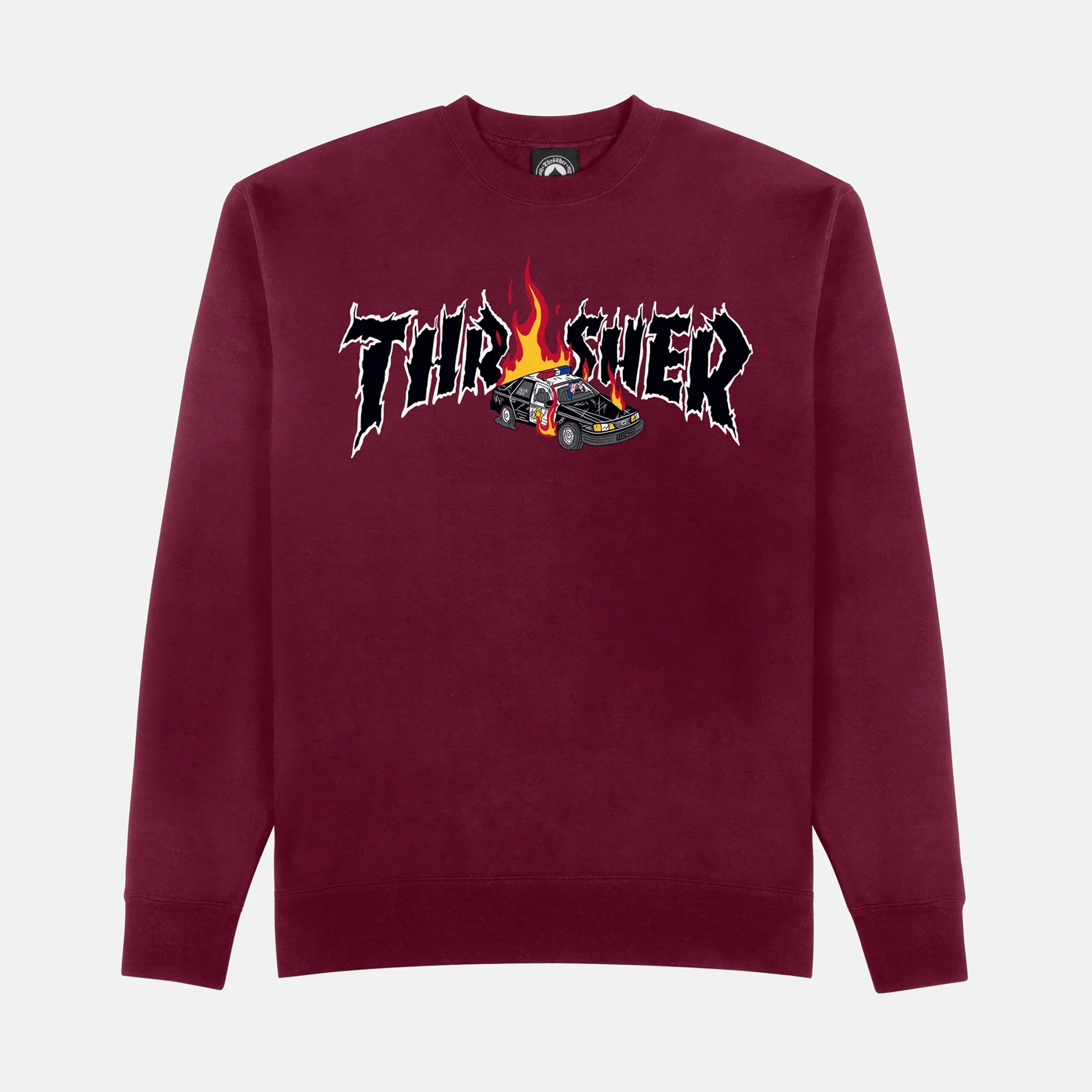 Thrasher Magazine - Cop Car Crewneck Sweatshirt - Maroon