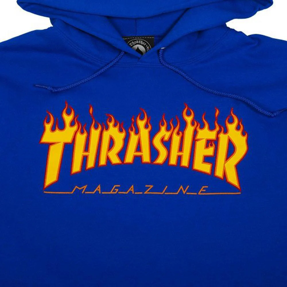 Thrasher Magazine Flame Logo Hoody - Royal - Image 2