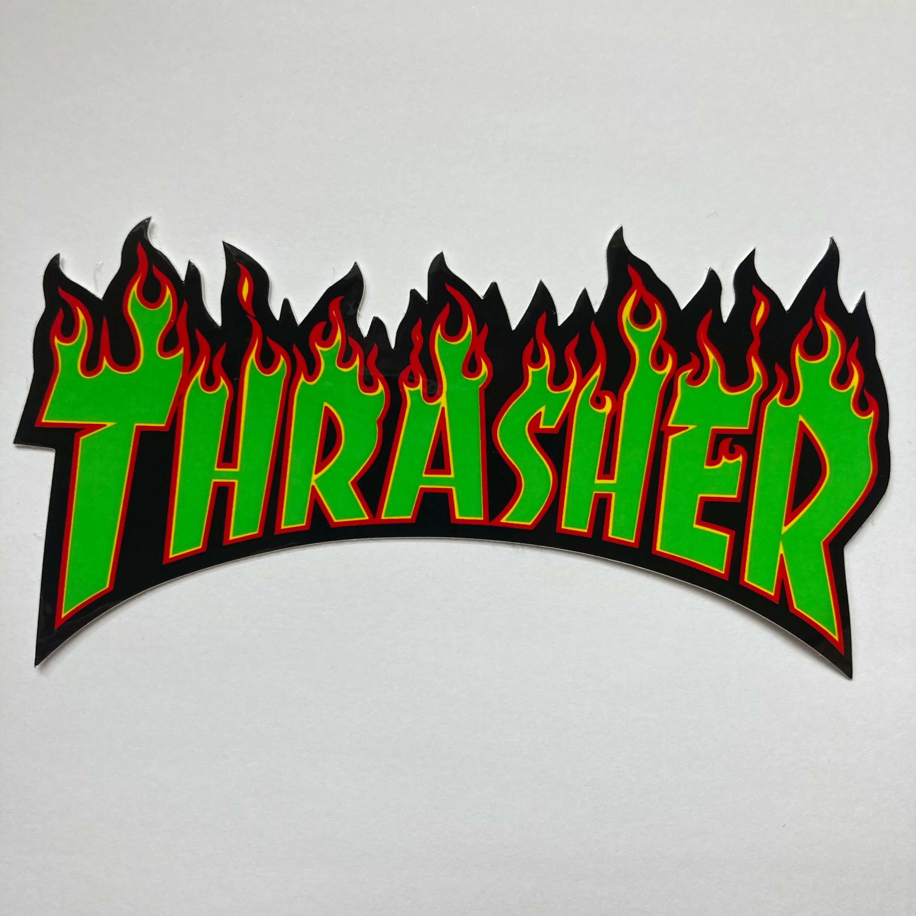 Thrasher Magazine - Flame Logo Sticker - Green