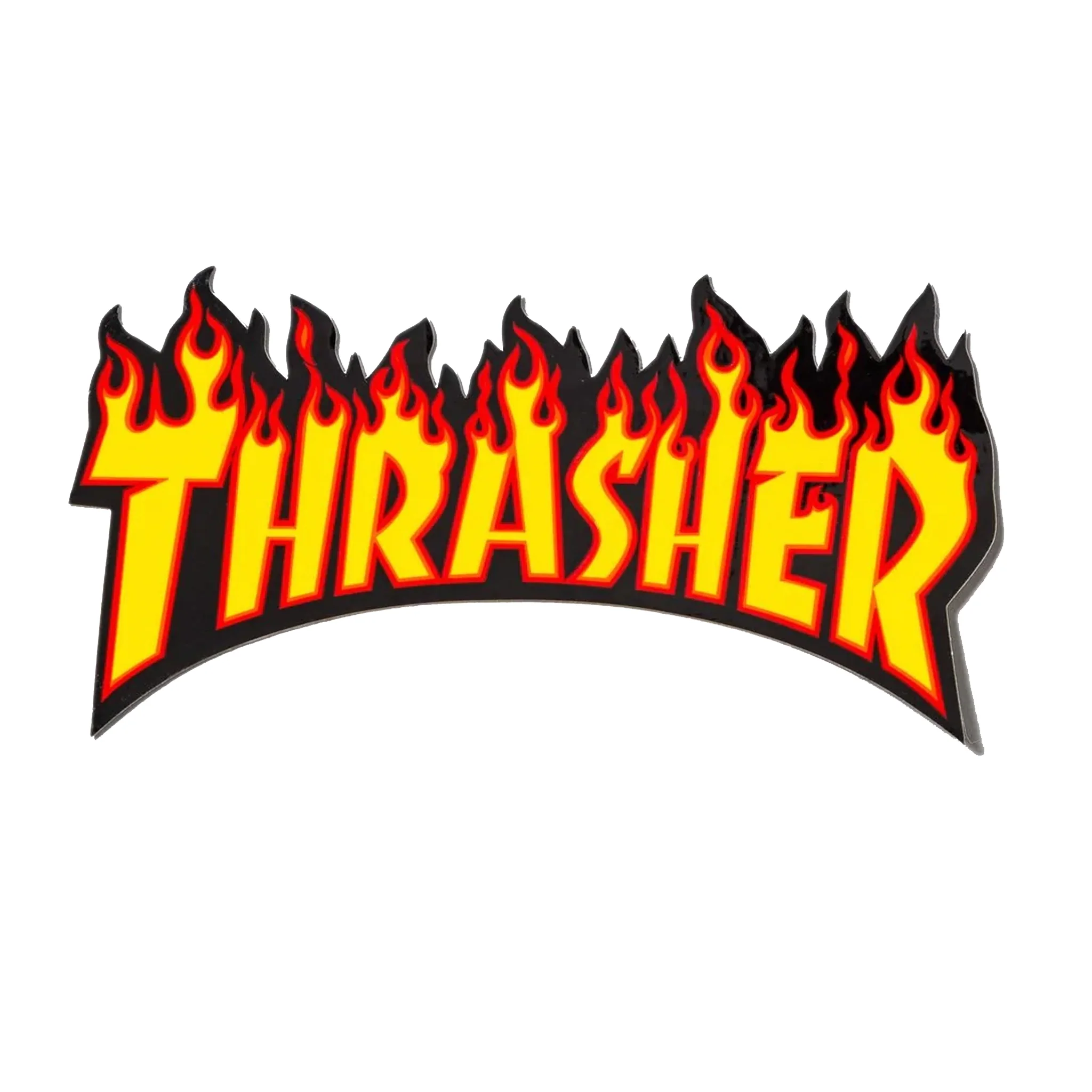 Thrasher Magazine - Flame Logo Sticker - Yellow