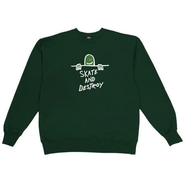Thrasher Magazine Gonz Skate And Destroy Crew Neck Sweatshirt - Forest Green