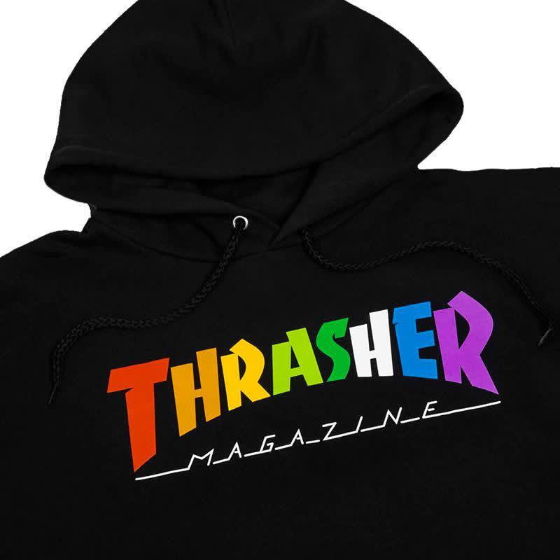 Thrasher Magazine Rainbow Hoody - Black - Image 2