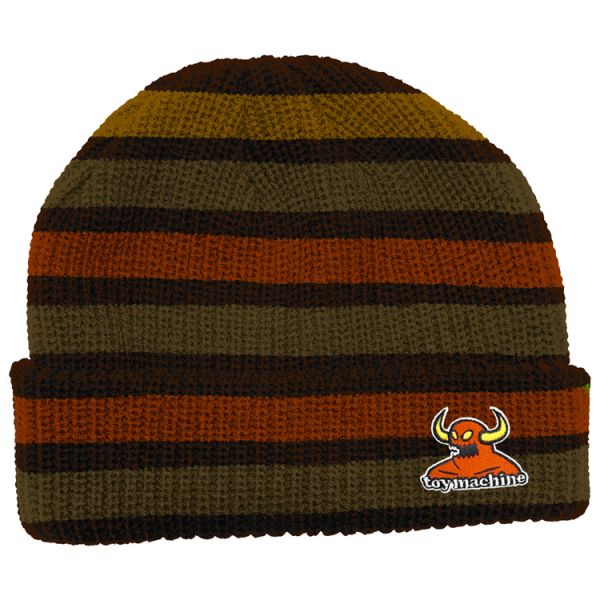 Toy Machine Monster Multi Stripe Dock Beanie - Orange