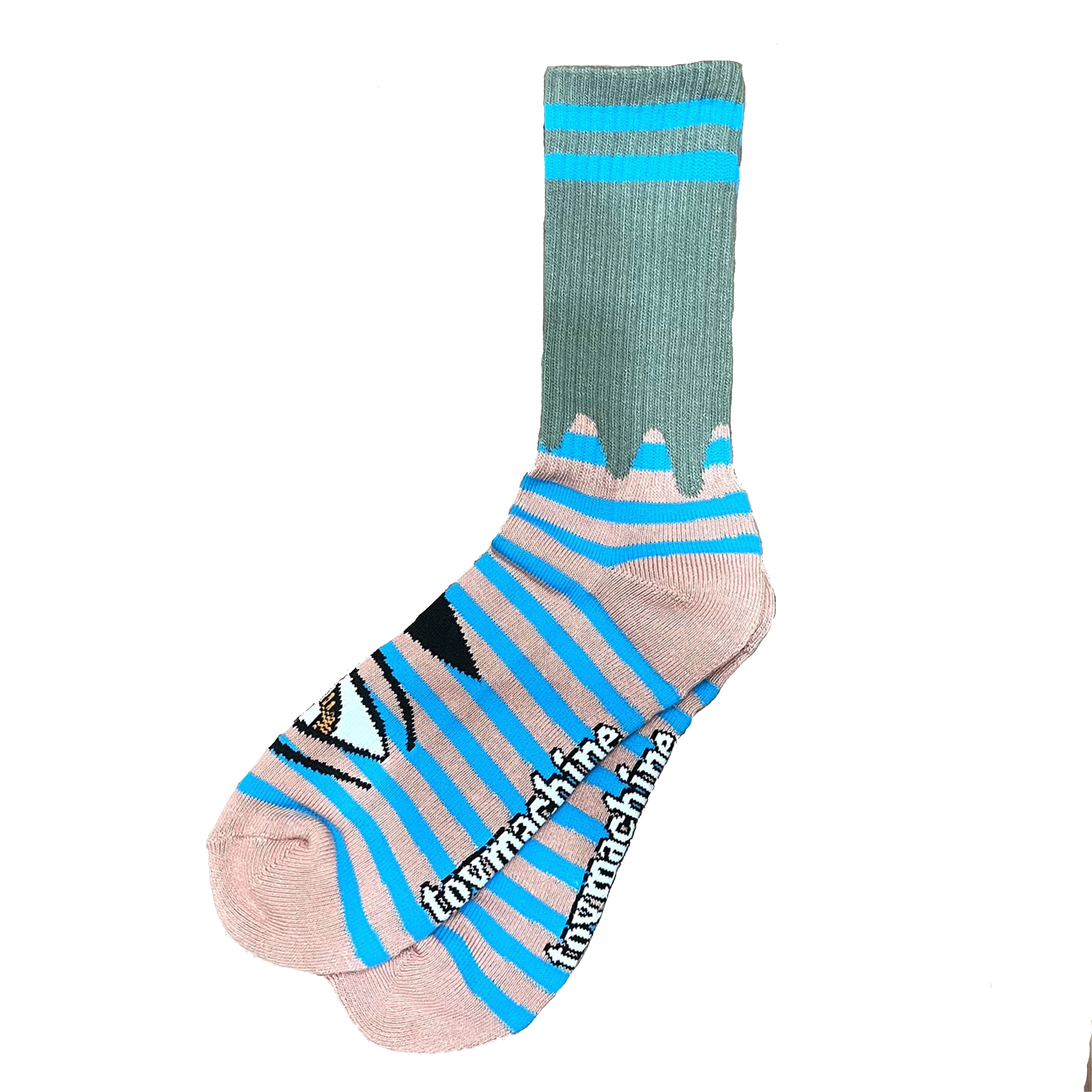 Toy Machine Sect Eye Stripe Socks - Mauve / Grey