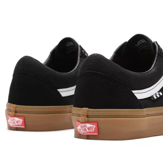 Vans Old Skool Pro Skateboard Shoes - Black/White/Gum - Image 4
